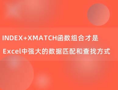 INDEX+XMATCH函数组合才是Excel中强大的数据匹配和查找方式